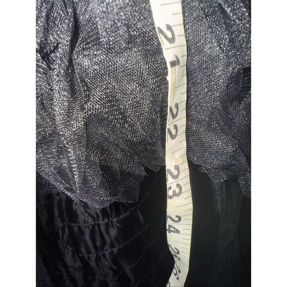 Custom Made Girl's Sequined Waist & Bow Hi-Low Hem Dress Gown Black Gold Small - Picture 12 of 16